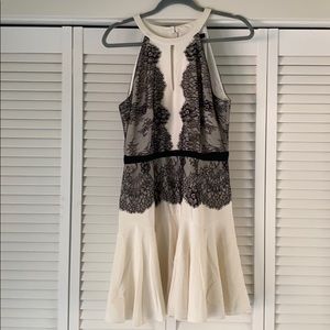 Black and white mini cocktail dress